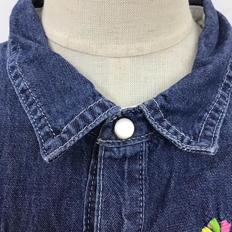 チチカカ TITICACA ワンピース ミニスカート デニムシャツワンピース 七分袖 M 刺繍 インディゴ / インディゴ /  レディース USED 古着 中古 10114910
