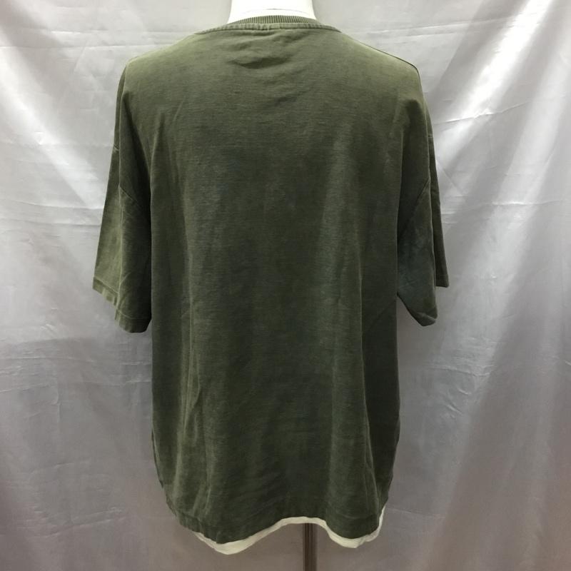 ザラ ZARA Tシャツ 半袖 1165 300 505 クルーネック HEAVY COTTON XL 無地 カーキ / カーキ / X アイボリー / アイボリー /  メンズ USED 古着 中古 10117179