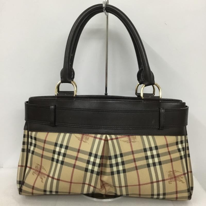 バーバリー BURBERRY トートバッグ トートバッグ ノバチェック ハンドバッグ チェック ベージュ / ベージュ / X ダークブラウン / ダークブラウン /  レディース USED 古着 中古 10133545