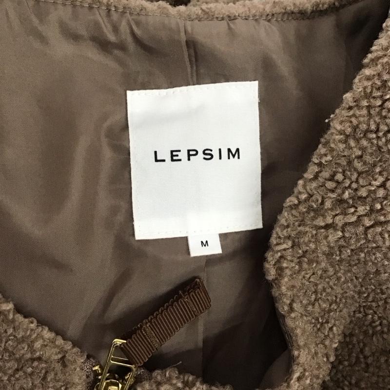 レプシィム LEPSIM コート コート一般 LP070473MC ノーカラー ボアコート ロング丈 M 無地 茶 / ブラウン /  レディース USED 古着 中古 10120038