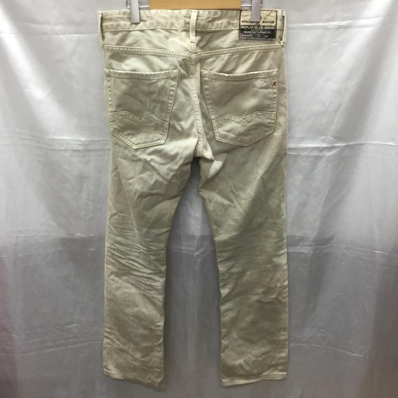 リプレイ REPLAY パンツ デニム、ジーンズ デニムジーンズ スリムパンツ ストレートパンツ 31インチ 無地 ベージュ / ベージュ /  メンズ USED 古着 中古 10114052