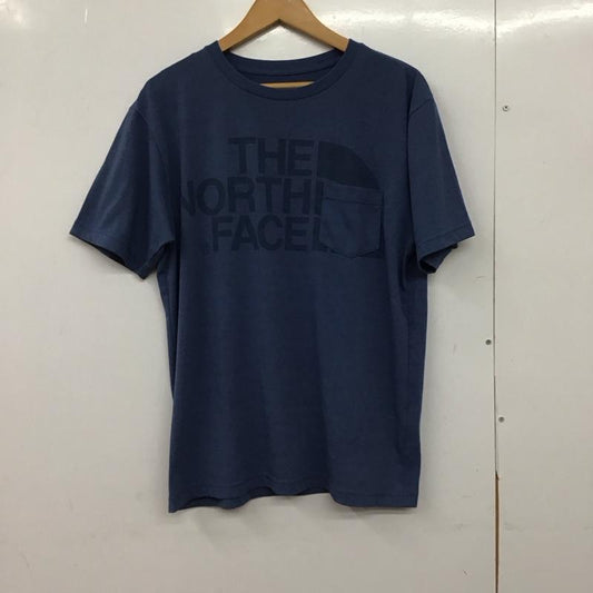 ザノースフェイス THE NORTH FACE Tシャツ 半袖 半袖カットソー プリントTシャツ クルーネックカットソー L ロゴ、文字 青 / ブルー /  メンズ USED 古着 中古 10150286