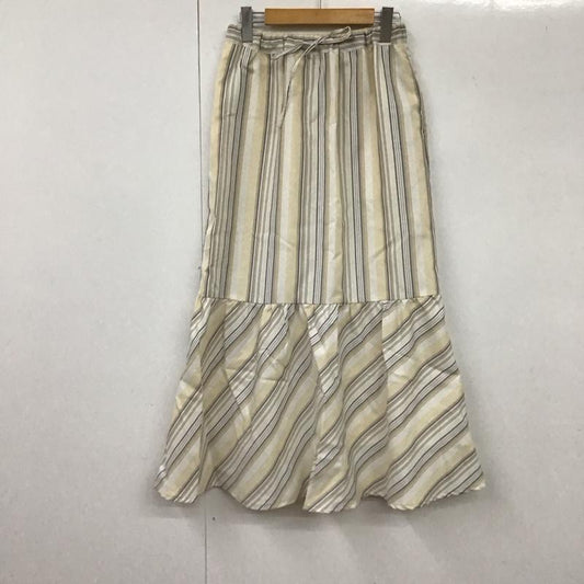 ショコラ フィネ ローブ chocol raffine robe スカート ロングスカート FREE ストライプ ベージュ / ベージュ /  レディース USED 古着 中古 10132178