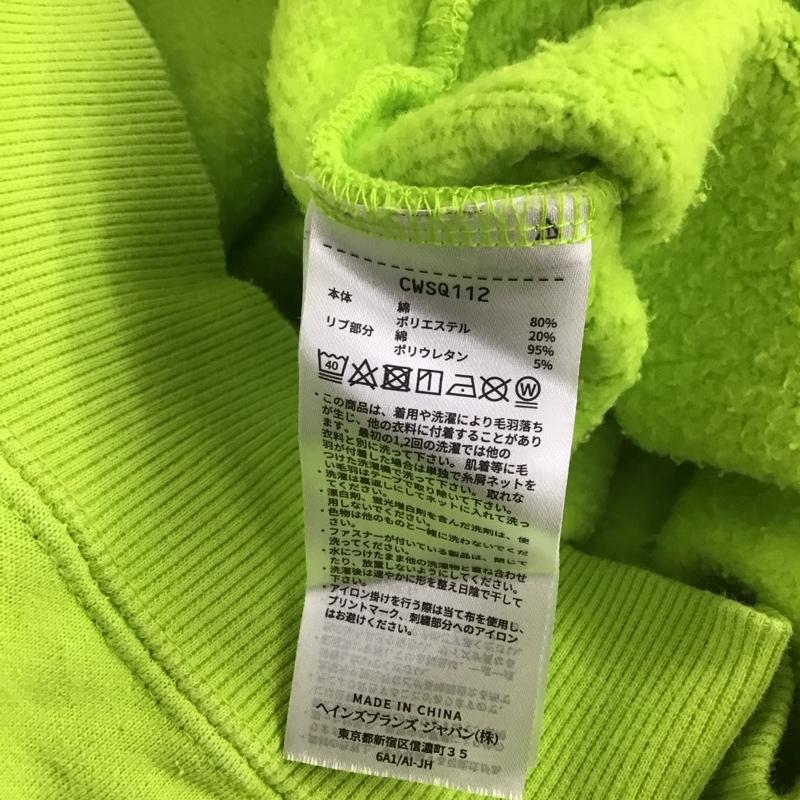 エックスガール X-girl パーカー 長袖 CWSQ112 Champion 2 ロゴ、文字 X プリント 黄緑 / イエローグリーン /  レディース USED 古着 中古 10141827