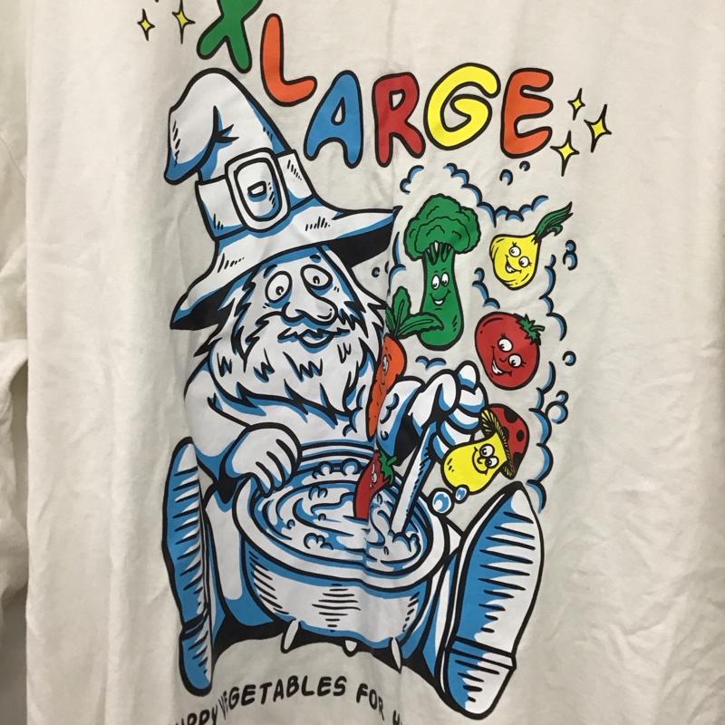 エクストララージ XLARGE カットソー 長袖 長袖カットソー プリントカットソー クルーネック XL プリント 白 / ホワイト /  メンズ USED 古着 中古 10148514