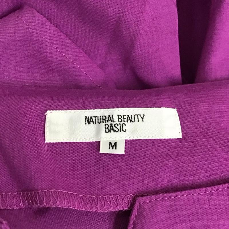 ナチュラルビューティーベーシック NATURAL BEAUTY BASIC カットソー 半袖 017-8110534 フレアスリーブ M 無地 紫 / パープル /  レディース USED 古着 中古 10123097