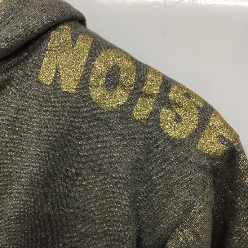 ディーゼル DIESEL パーカー 七分袖 フルジップ 1 ロゴ、文字 灰 / グレー / X 金 / ゴールド /  ガールズ USED 古着 中古 10129138