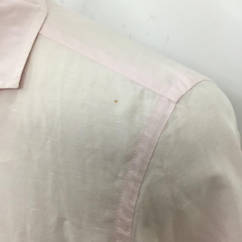 バーバリーブラックレーベル BURBERRY BLACK LABEL シャツ、ブラウス 長袖 D1M22-721-12 コットン リネン 2 ワンポイント 桃 / ピンク /  メンズ USED 古着 中古 10119752