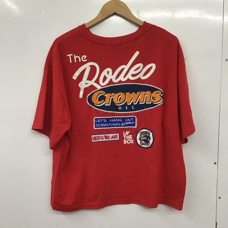 ロデオクラウンズ Rodeo Crowns Tシャツ 半袖 420dss90-1600 MixbigVネックTシャツ 半袖カットソー FREE プリント 赤 / レッド /  レディース USED 古着 中古 10137687