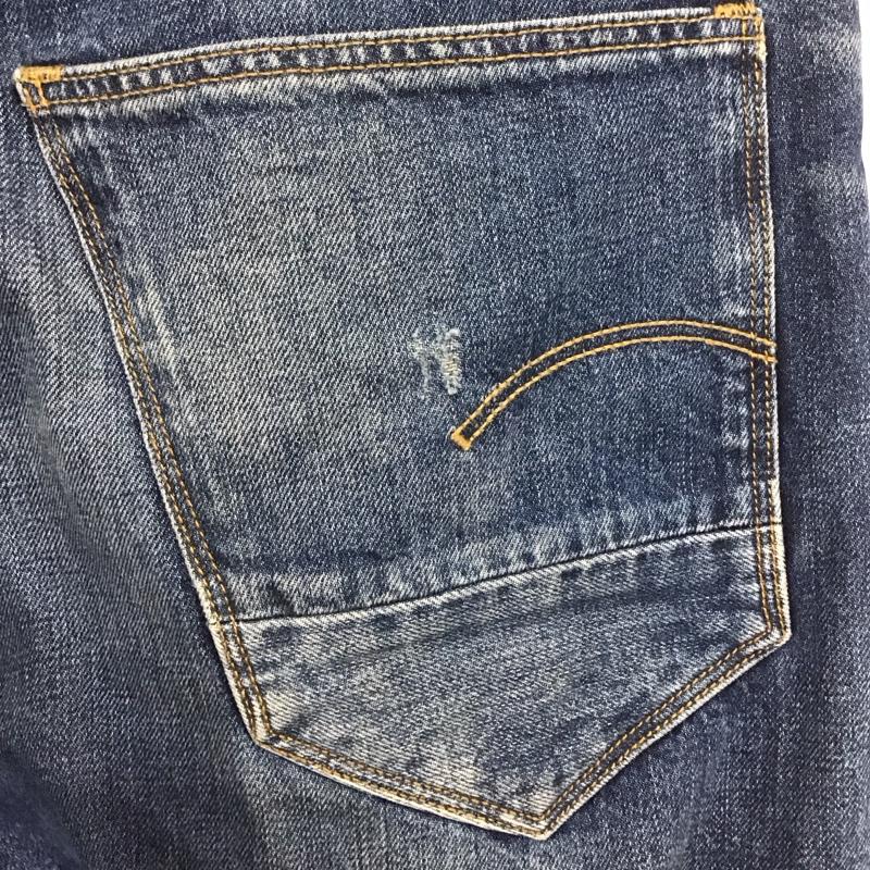 ジースターロゥ G-STAR RAW パンツ デニム、ジーンズ デニムパンツ カジュアルパンツ ダメージ加工 31インチ 無地 インディゴ / インディゴ /  メンズ USED 古着 中古 10106604