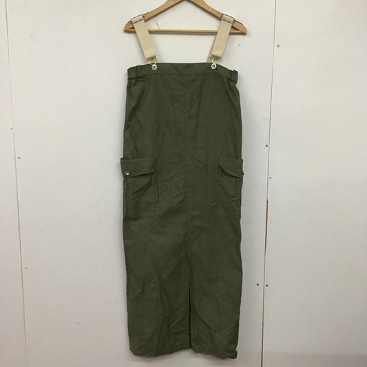古着 USED ワンピース ロングスカート YU791083AD yuw ジャンパースカート ジャンスカ 前スリット FREE 無地 カーキ / カーキ /  レディース USED 古着 中古 10146497