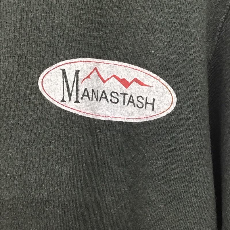 マナスタッシュ MANASTASH カットソー 長袖 長袖カットソー クルーネックカットソー プリントカットソー M ロゴ、文字 緑 / グリーン /  メンズ USED 古着 中古 10133194