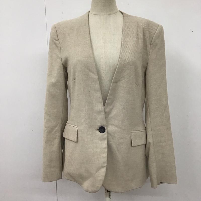 ザラ ZARA ジャケット、上着 ジャケット、ブレザー 9929 121 711 ノーカラージャケット 36 無地 ベージュ / ベージュ /  レディース USED 古着 中古 10122668