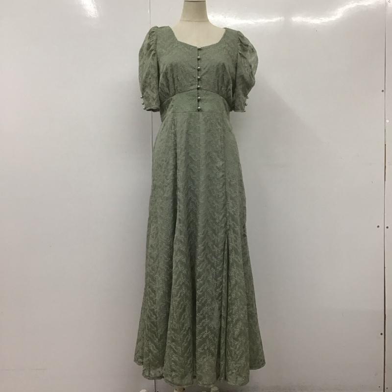 アルシーヴ archives ワンピース ロングスカート 07-0544 半袖 刺繍 薄緑 / ライトグリーン /  レディース USED 古着 中古 10108326