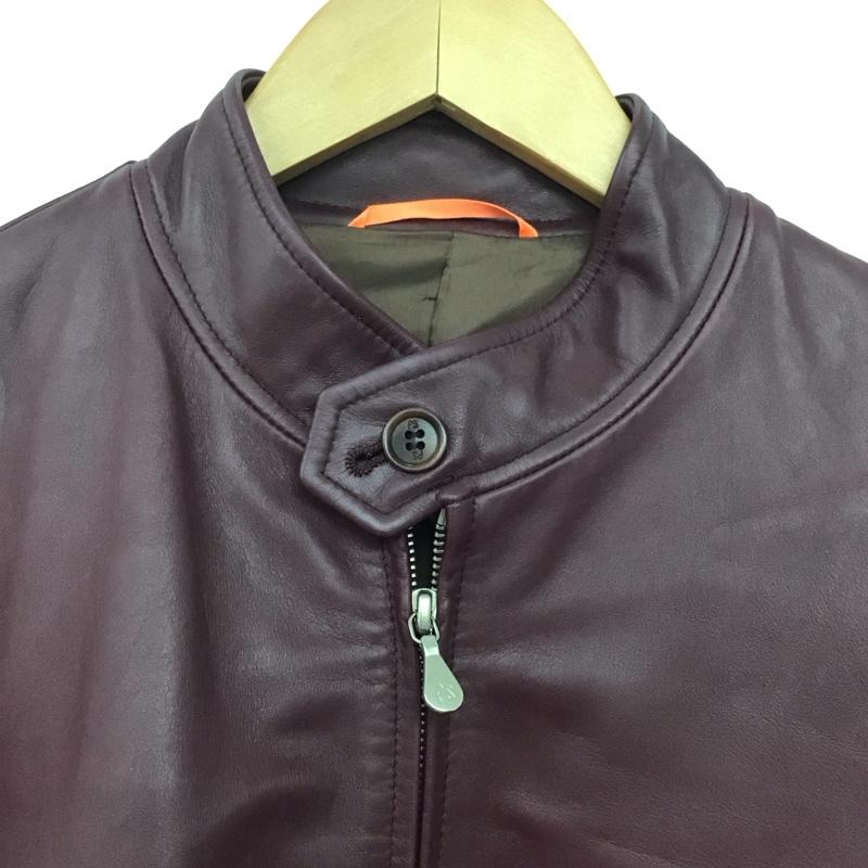 ポールスミス Paul Smith ジャケット、上着 ジャケット、ブレザー ジップアップジャケット レザージャケット アウター L 無地 えんじ / ワインレッド /  メンズ USED 古着 中古 10147021