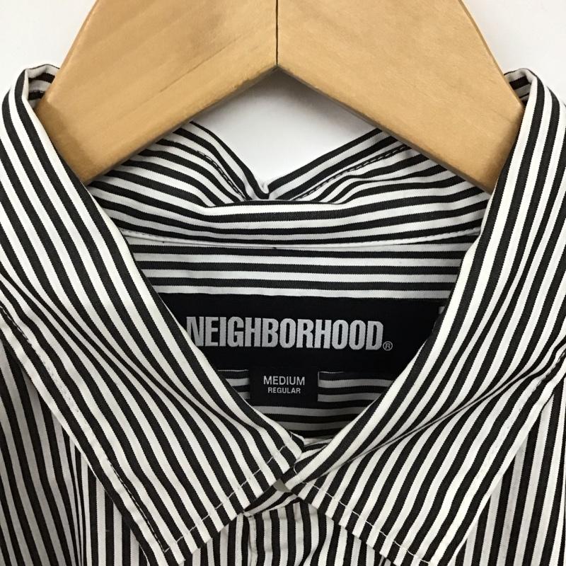 ネイバーフッド NEIGHBORHOOD シャツ、ブラウス 長袖 251benh-shm03 STRIPE SHIRTLS 長袖シャツ M ストライプ 白 / ホワイト / X 黒 / ブラック /  メンズ USED 古着 中古 10132284
