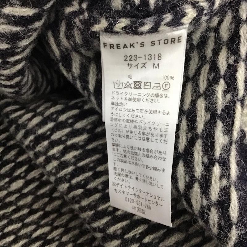 フリークスストア FREAK S STORE ニット、セーター 長袖 長袖ニットカットソー クルーネック セーター M プリント 紺 / ネイビー /  メンズ USED 古着 中古 10140309