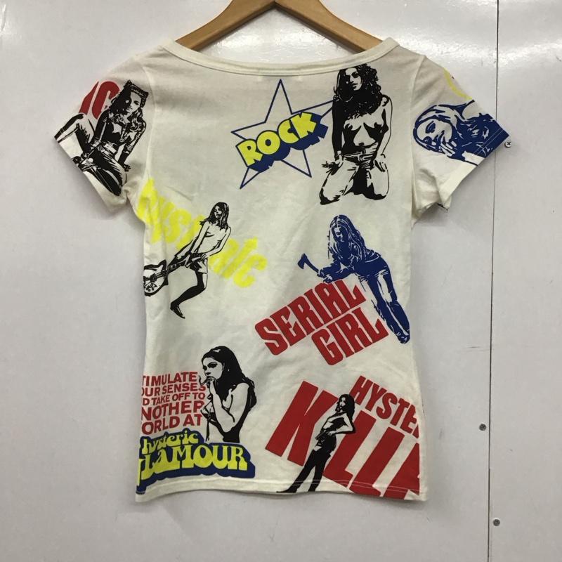 ヒステリックグラマー HYSTERIC GLAMOUR Tシャツ 半袖 半袖カットソー プリントTシャツ クルーネックカットソー FREE プリント 白 / ホワイト /  レディース USED 古着 中古 10142494