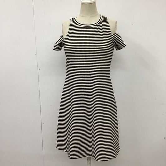 ザラ ZARA ワンピース ミニスカート 5580 086 064 オープンショルダー S ボーダー柄 白 / ホワイト / X 黒 / ブラック /  レディース USED 古着 中古 10115000