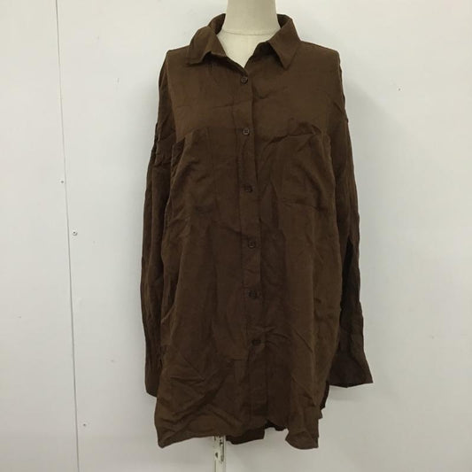 ローリーズファーム LOWRYS FARM シャツ、ブラウス 長袖 FREE 無地 茶 / ブラウン /  レディース USED 古着 中古 10105876