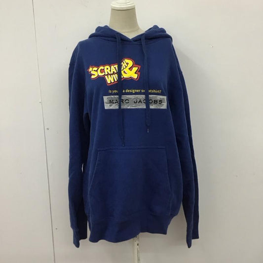 マークジェイコブス MARCJACOBS パーカー 長袖 M4007835 18 IDEA プルオーバー XS ロゴ、文字 青 / ブルー /  レディース USED 古着 中古 10109644