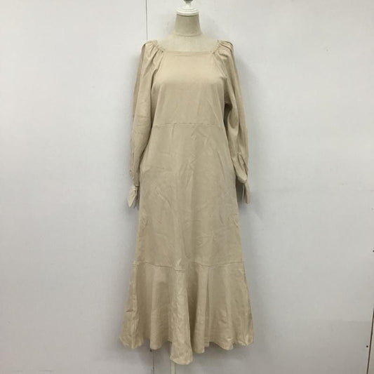 センスオブプレイスバイアーバンリサーチ SENSE OF PLACE by URBAN RESEARCH ワンピース ロングスカート AA26-26b008 スクエアネックマーメイドワンピース 無地 ベージュ / ベージュ /  レディース USED 古着 中古 10106106