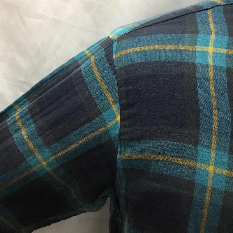 フォーティーファイブアールピーエム 45RPM シャツ、ブラウス 長袖 コットン ガーゼ 3 チェック 紺 / ネイビー / X 緑 / グリーン / X 橙 / オレンジ /  メンズ USED 古着 中古 10118962