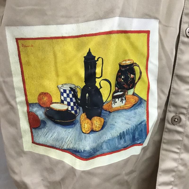 センスオブプレイス SENSEOFPLACE シャツ、ブラウス 半袖 aa25-13a142 グラフィックアートシャツC 半袖シャツ L プリント ベージュ / ベージュ /  メンズ USED 古着 中古 10115772