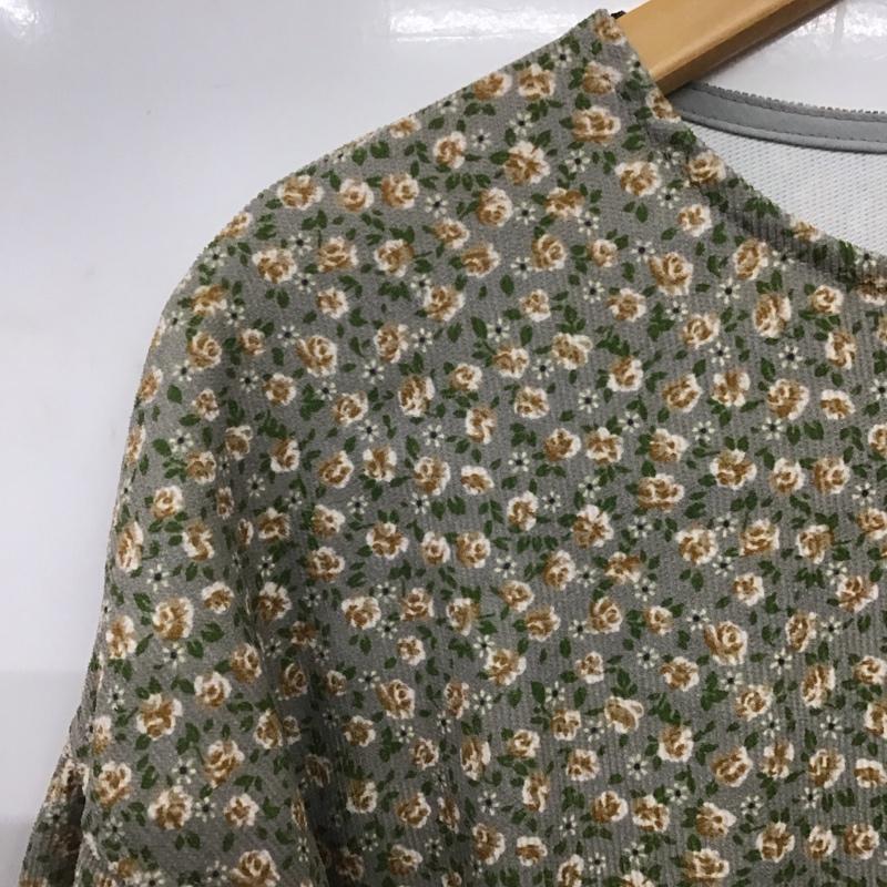 エヘカソポ ehka sopo ワンピース ロングスカート 1105849 長袖 FREE 花柄 灰 / グレー /  レディース USED 古着 中古 10145965