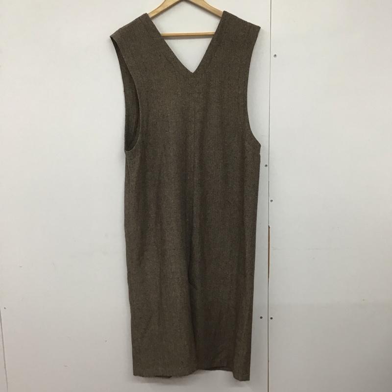 ラウジー lawgy ワンピース ロングスカート 0221030503 ノースリーブ ヘリンボーン ロングベスト FREE 無地 茶 / ブラウン /  レディース USED 古着 中古 10142226