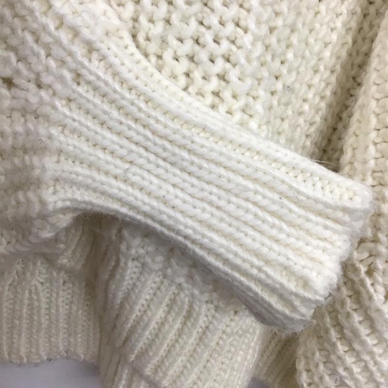 ニコアンド niko and... カーディガン 長袖 長袖ニットカーディガン 前ボタン ノーカラー 3 無地 白 / ホワイト /  レディース USED 古着 中古 10145412