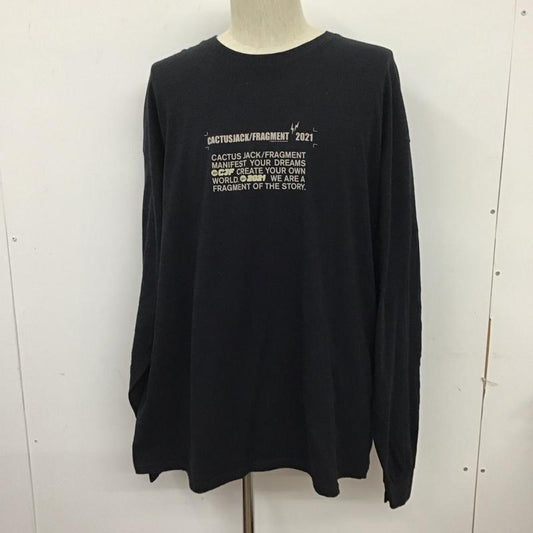 カクタスジャック Cactus Jack Tシャツ 長袖 ロンT クルーネック バックプリント FRAGMENT DESIGN XL プリント 黒 / ブラック /  メンズ USED 古着 中古 10124961