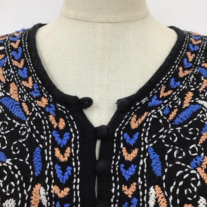 マライカ MALAIKA ワンピース ロングスカート 長袖 コットン リネン 刺繍 黒 / ブラック /  レディース USED 古着 中古 10116472