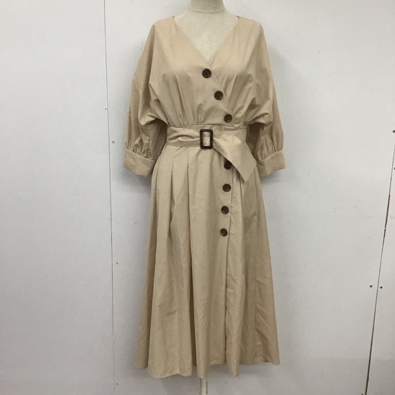 ダズリン dazzlin ワンピース ロングスカート 半袖ワンピース ボリュームスリーブワンピース ロングワンピース S 無地 ベージュ / ベージュ /  レディース USED 古着 中古 10111163