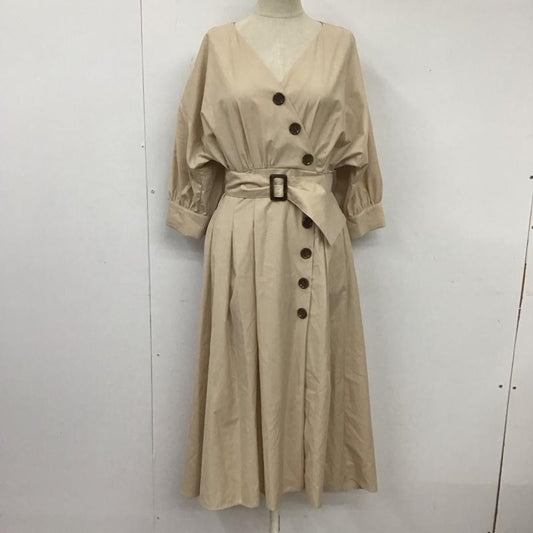 ダズリン dazzlin ワンピース ロングスカート 半袖ワンピース ボリュームスリーブワンピース ロングワンピース S 無地 ベージュ / ベージュ /  レディース USED 古着 中古 10111163