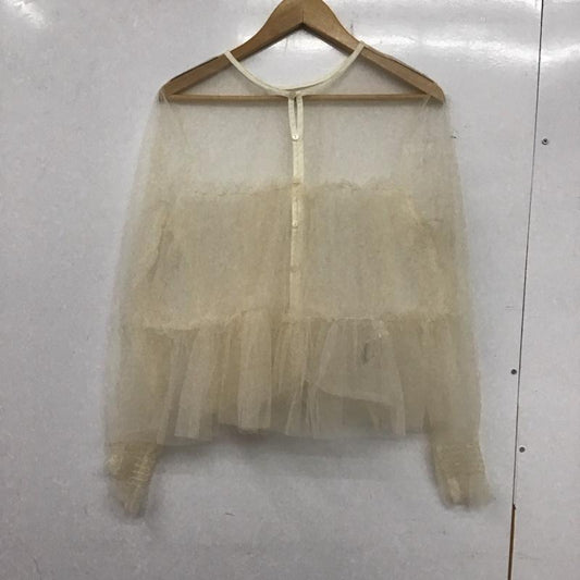 ロペピクニック ROPE  PICNIC カーディガン 長袖 GDK-14170-A チュールフリルカーディガン ノーカラー 38 無地 アイボリー / アイボリー /  レディース USED 古着 中古 10139116