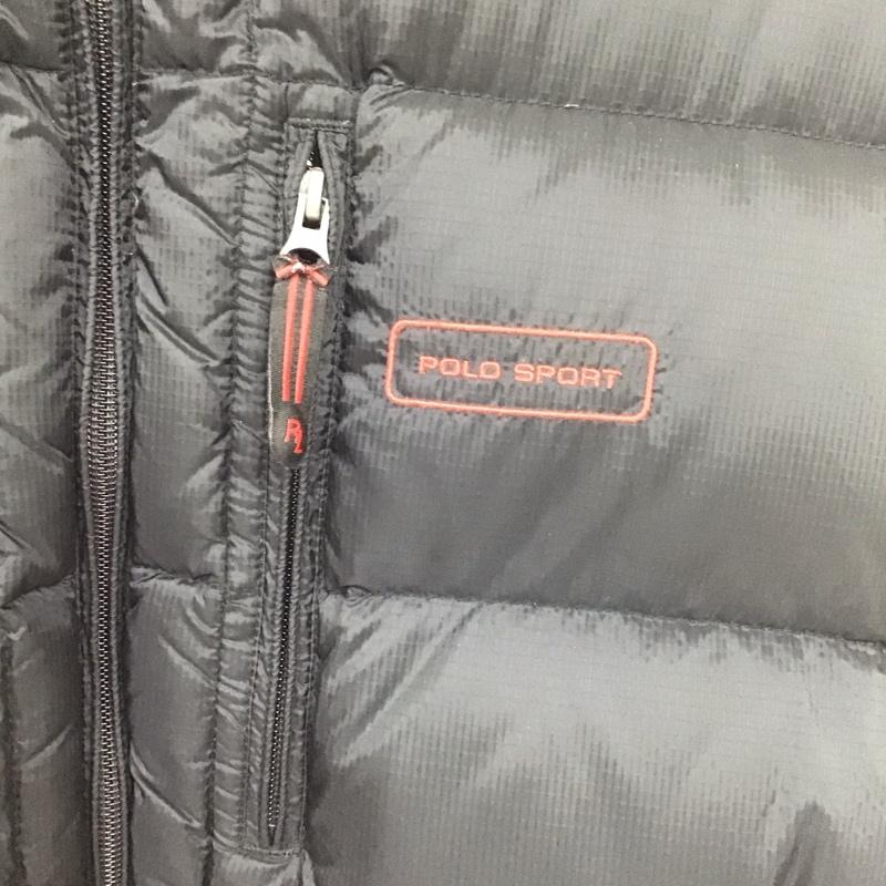 ポロスポーツラルフローレン POLOSPORT ベスト ベスト ジップアップダウンジャケット ノースリーブジャケット アウター XL ロゴ、文字 黒 / ブラック /  メンズ USED 古着 中古 10131359