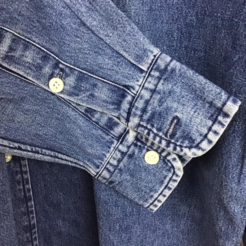 ラルフローレン RALPHLAUREN シャツ、ブラウス 長袖 長袖シャツ デニムシャツ カラーシャツ S ロゴ、文字 インディゴ / インディゴ /  メンズ USED 古着 中古 10130640