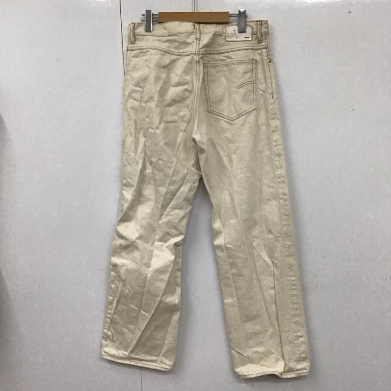 エンソウ ensou パンツ デニム、ジーンズ デニムパンツ ストレートパンツ ワイドパンツ カジュアルパンツ プリントパンツ 32インチ ロゴ、文字 白 / ホワイト /  メンズ USED 古着 中古 10112166