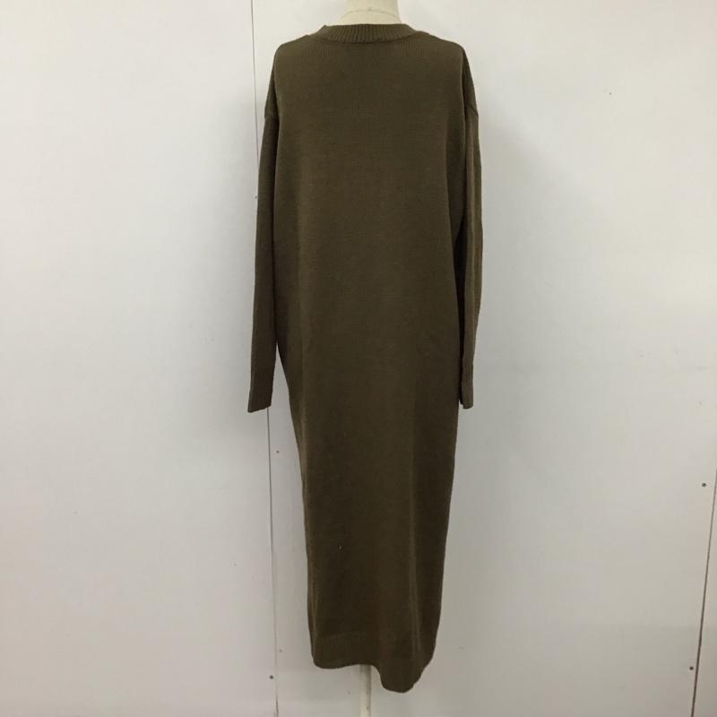 センスオブプレイスバイアーバンリサーチ SENSE OF PLACE by URBAN RESEARCH ワンピース ロングスカート aa97-26a101 キーネックニットワンピース FREE 無地 茶 / ブラウン /  レディース USED 古着 中古 10120271