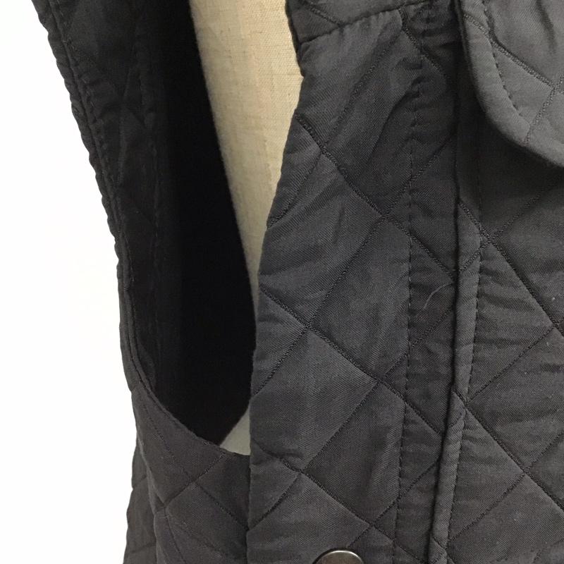 ザラ ZARA ベスト ベスト キルティングベスト ノースリーブカットソー 前ボタン S 無地 黒 / ブラック /  レディース USED 古着 中古 10115742