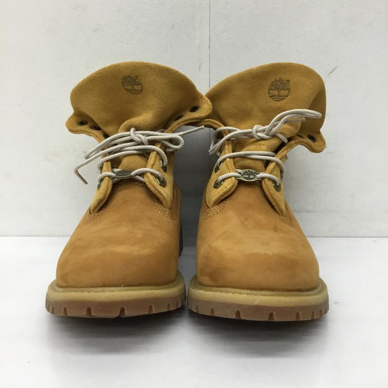 ティンバーランド Timberland ブーツ ショートブーツ AUTHENTICS ROLL TOP A1BNC 24.0cm 花柄 茶 / ブラウン /  レディース USED 古着 中古 10140568