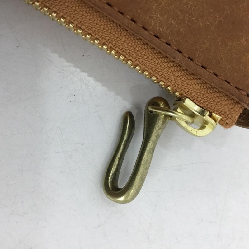 ビアベリー BEERBELLY 財布 コンパクト財布 SMALL ROUND WALLET レザー BEERBELLY ロゴ、文字 茶 / ブラウン /  メンズ USED 古着 中古 10150682
