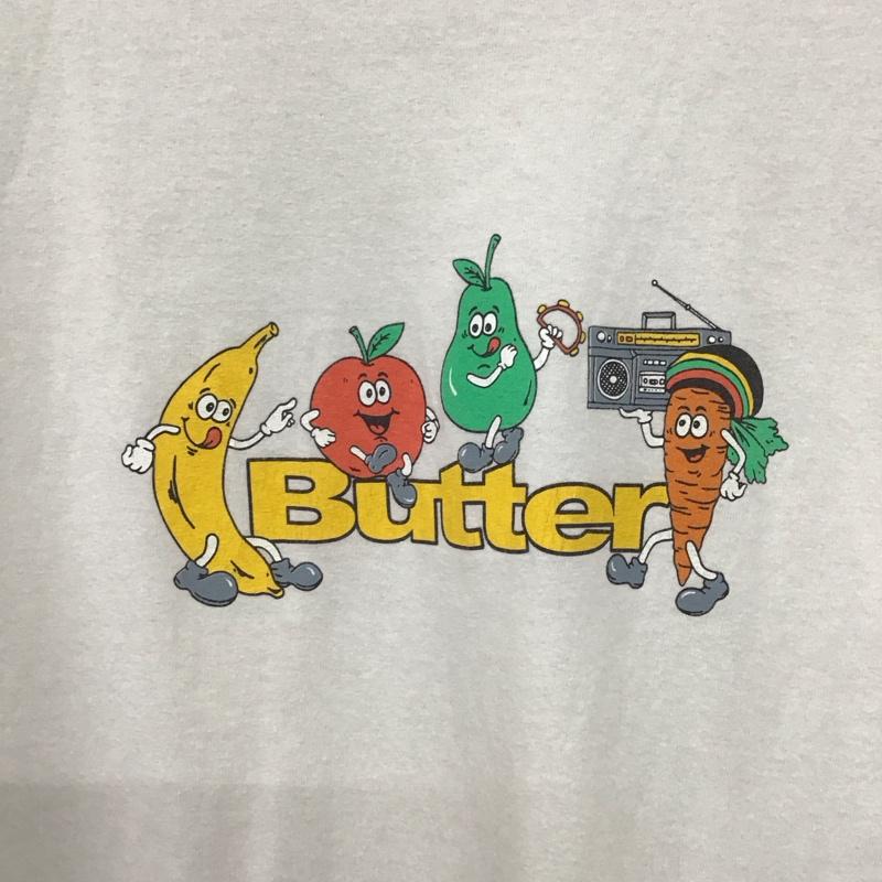 バターグッズ BUTTER GOODS Tシャツ 半袖 半袖カットソー プリントTシャツ クルーネックカットソー XL プリント 白 / ホワイト /  メンズ USED 古着 中古 10145579