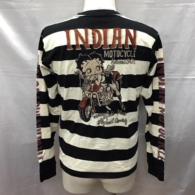 インディアン INDIAN カットソー 長袖 長袖カットソー クルーネックカットソー bettyboop M ロゴ、文字 白 / ホワイト / X 黒 / ブラック /  メンズ USED 古着 中古 10118432