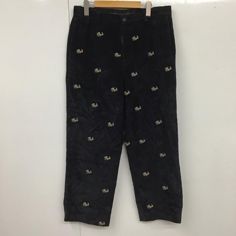 ブルックスブラザーズ BROOKS BROTHERS ボトムス ボトムス コーデュロイパンツ W33 サンタクロース クリスマス 刺繍 33インチ 総柄 黒 / ブラック /  メンズ USED 古着 中古 10111215