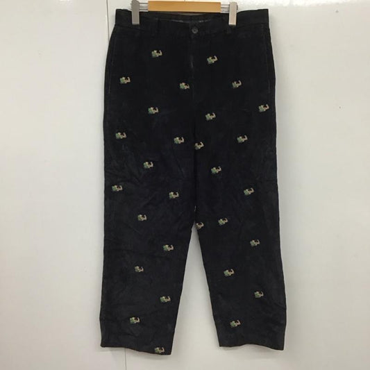 ブルックスブラザーズ BROOKS BROTHERS ボトムス ボトムス コーデュロイパンツ W33 サンタクロース クリスマス 刺繍 33インチ 総柄 黒 / ブラック /  メンズ USED 古着 中古 10111215