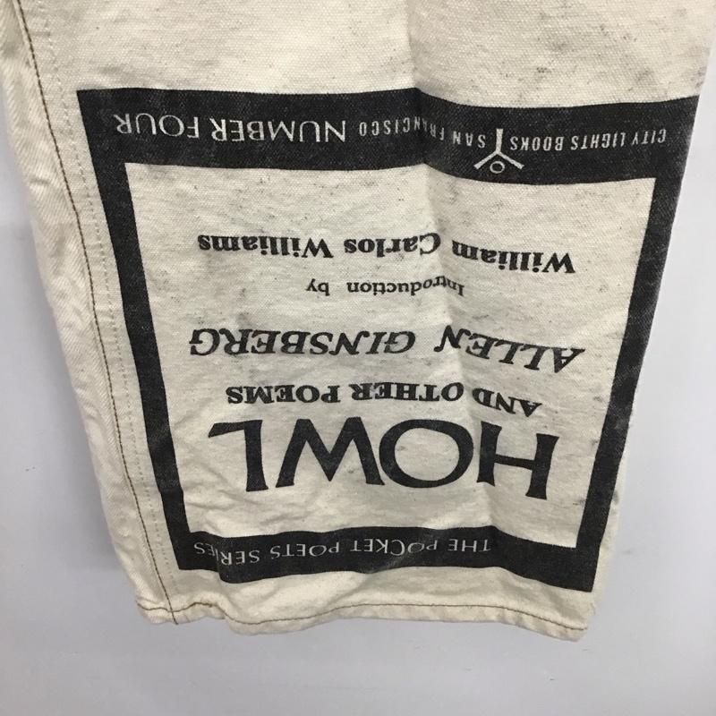 エンソウ ensou パンツ デニム、ジーンズ デニムパンツ ストレートパンツ ワイドパンツ カジュアルパンツ プリントパンツ 32インチ ロゴ、文字 白 / ホワイト /  メンズ USED 古着 中古 10112166