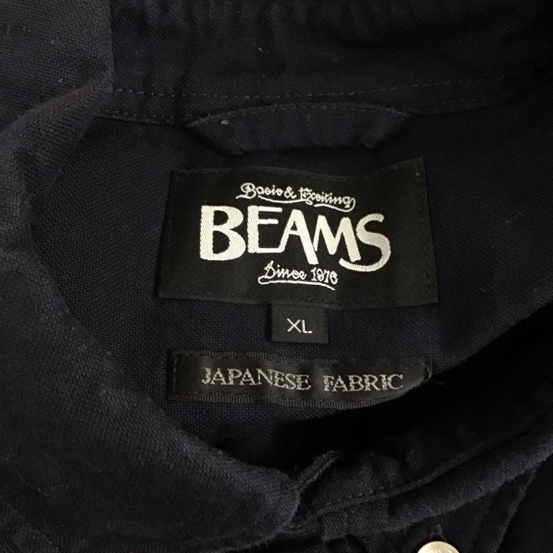 ビームス BEAMS シャツ、ブラウス 長袖 11-11-1919-803 ボタンダウン XL 無地 紺 / ネイビー /  メンズ USED 古着 中古 10118114