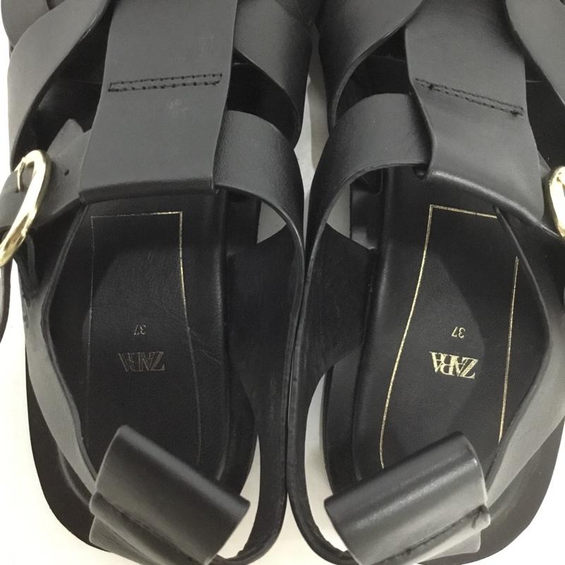 ザラ ZARA サンダル サンダル 無地 黒 / ブラック /  レディース USED 古着 中古 10151313